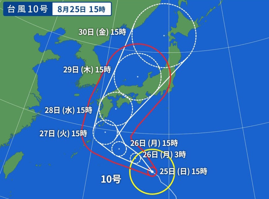 台風予想進路